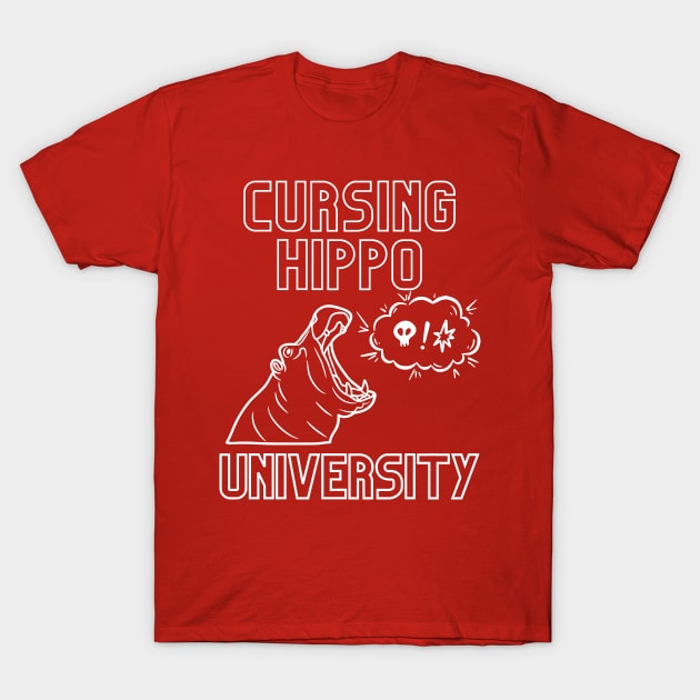 Cursing Hippo University T-Shirt by Awesome Writer Stuff